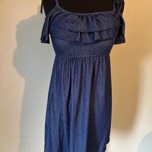 Denim Ruffle Dress   8624